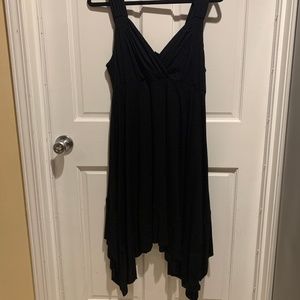 Dunia Black V-Neck Handkerchief Dress  XL NWT